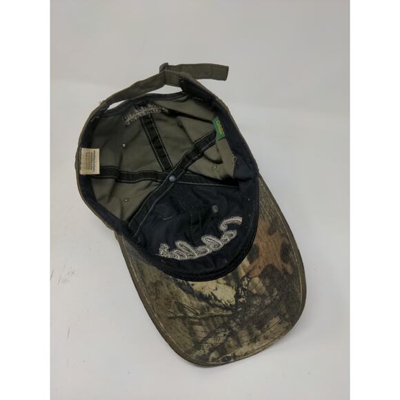 Cabelas Camo Slideback Hat OSFM Thick Embroidered Logo Cap Green Brown - Picture 8 of 11